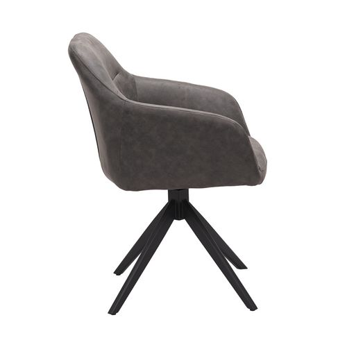 Chaise Pivotante Pu Gris Thélyo