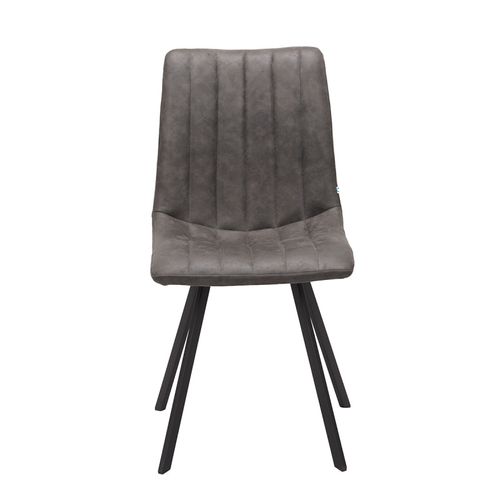 Chaise Pu Gris Eden Pieds Métal