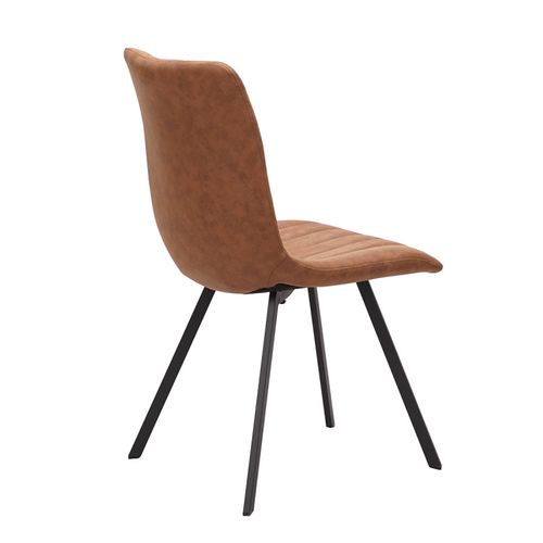 Chaise Pu Marron Eden Pieds Métal