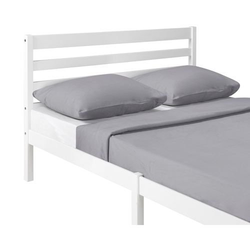 Lit 140x190 cm en pin massif ONE blanc