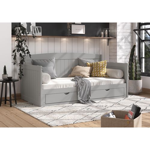 Lit gigogne 90/180 x190 cm STORM gris clair