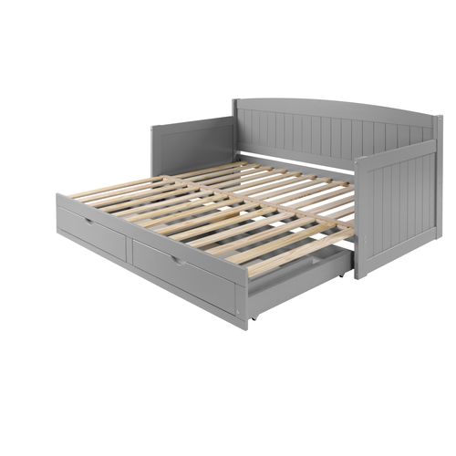 Lit gigogne 90/180 x190 cm STORM gris clair