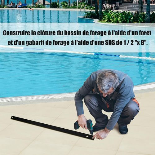 Barrière De Piscine 360 X 125 Cm Barriere Filet En Aluminium+acier Inoxydable+tissu Noir