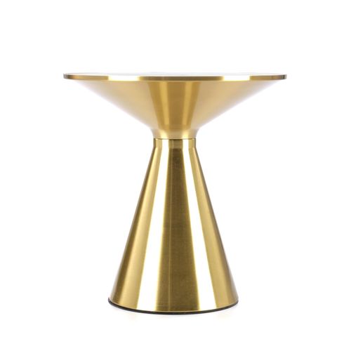 Table Ronde 50 Cm Aspect Marbre Blanc Napoli