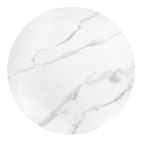 Table Ronde 50 Cm Aspect Marbre Blanc Napoli