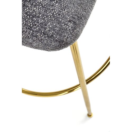 Chaise De Bar Design Grise Avec Pieds En Métal Doré Rodéo