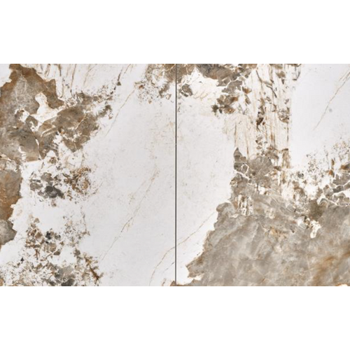 Table à Manger Extensible Métal et Marbre Cappuccino 160cm Calexo