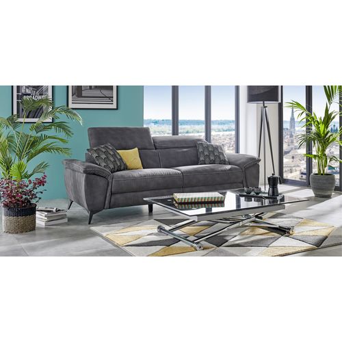 Table basse relevable UP & DOWN Verre et Chrome