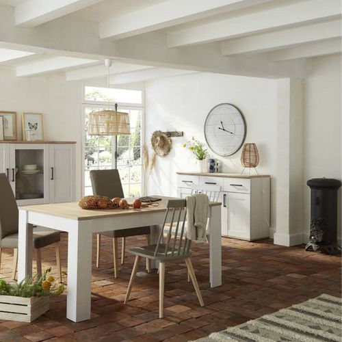 Horloge D.80 cm COTTAGE Naturel / blanc