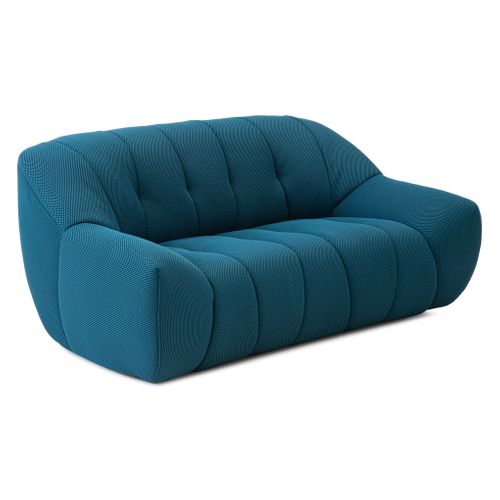 Canapé 2 places NOVA tissu GOLF bleu pétrole