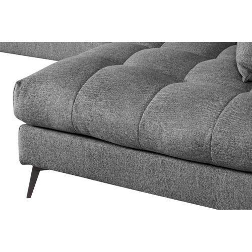 Canapé d'angle fixe droit GIMINI tissu charbon