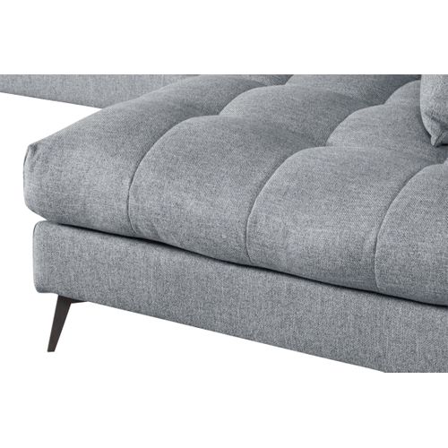 Canapé d'angle fixe droit GIMINI tissu gris foncé