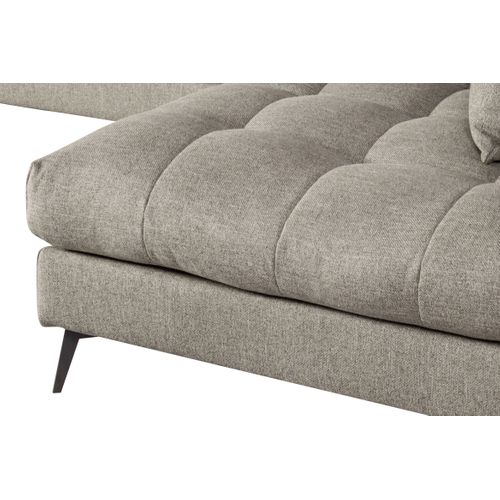 Canapé d'angle fixe droit GIMINI tissu taupe