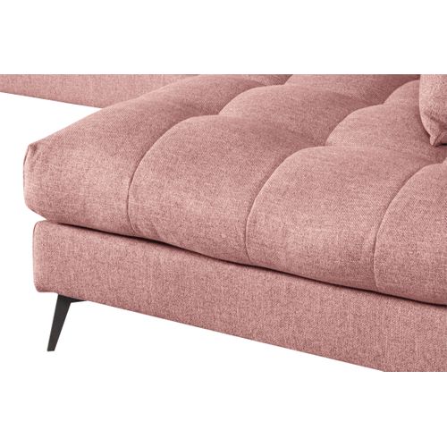 Canapé d'angle fixe droit GIMINI tissu corail