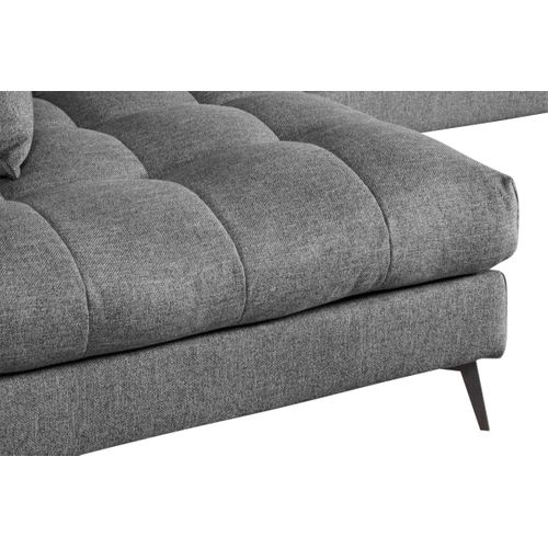 Canapé d'angle fixe gauche GIMINI tissu charbon