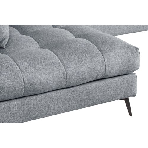 Canapé d'angle fixe gauche GIMINI tissu gris foncé