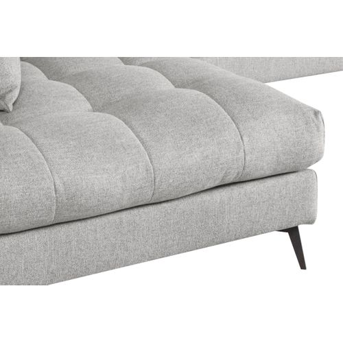 Canapé d'angle fixe gauche GIMINI tissu gris clair