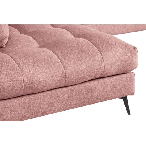 Canapé d'angle fixe gauche GIMINI tissu corail