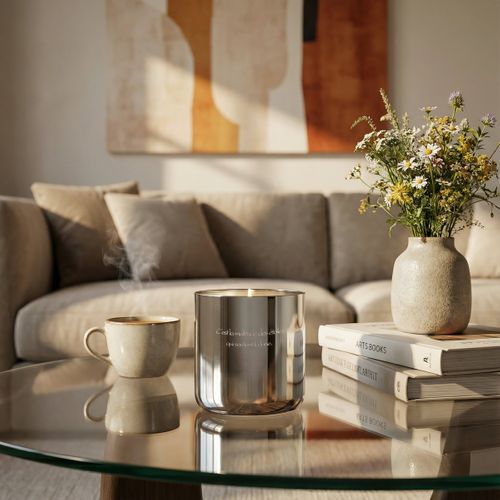 Bougie métal H. 8,5 cm UDISA Argenté