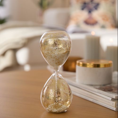 Sablier en verre H. 18,5 cm UBALA Doré