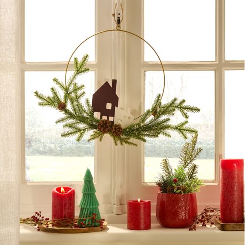 Couronne sapin maison H. 35 cm USHYLA Multicolor