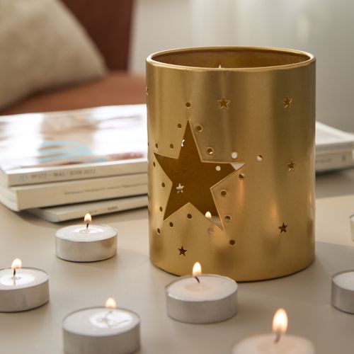 Photophore métal H. 12 cm ULCOR Doré