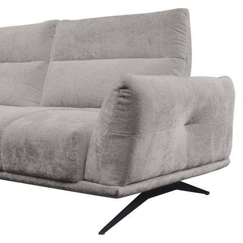 Canapé 3 places fixe GIOVANNI tissu taupe