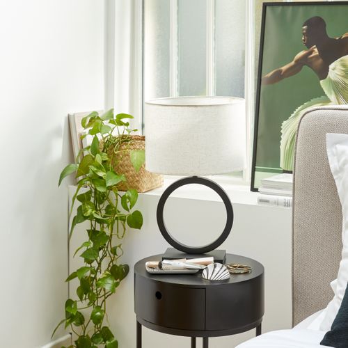 Lampe à poser H. 23 cm MAR Gris fumé