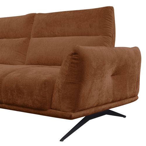 Canapé 2 places fixe GIOVANNI tissu terra cotta
