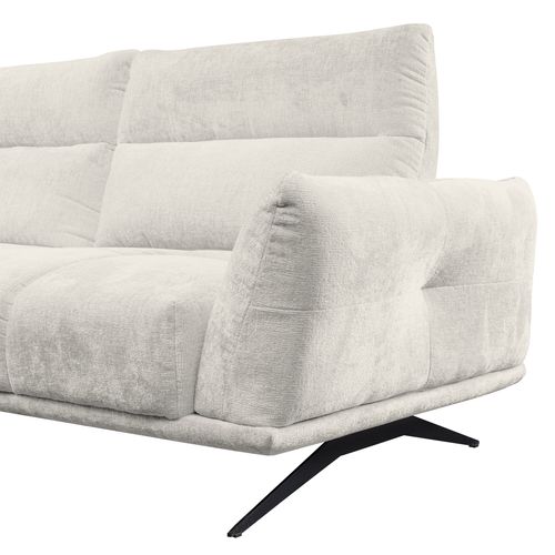 Canapé 2 places fixe GIOVANNI tissu crème