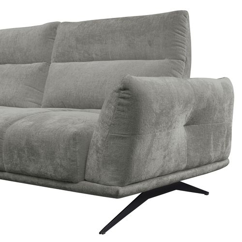 Canapé 2 places fixe GIOVANNI tissu gris souris