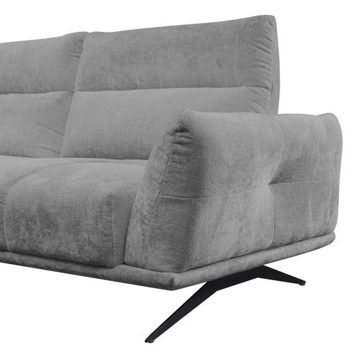 Canapé d'angle méridienne à droite GIOVANNI tissu gris foncé