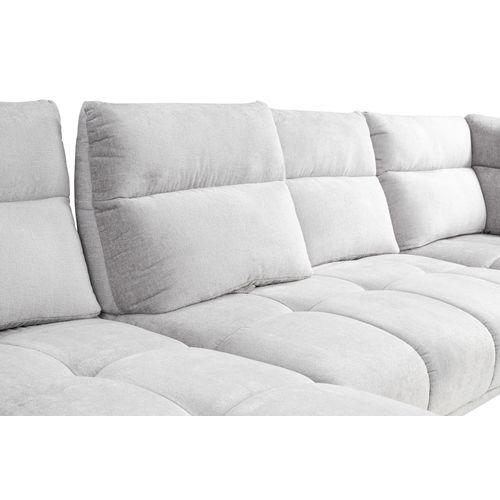 Canapé panoramique GIOVANNI terminal à droite tissu gris clair