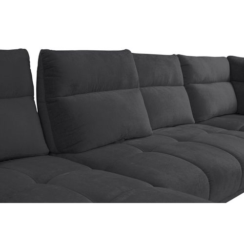 Canapé panoramique GIOVANNI terminal à droite tissu anthracite