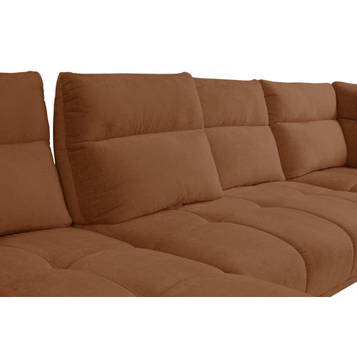 Canapé panoramique GIOVANNI terminal à droite tissu terra cotta