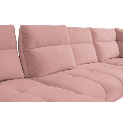 Canapé panoramique GIOVANNI terminal à droite tissu rose