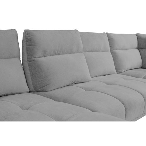 Canapé panoramique GIOVANNI terminal à droite tissu gris foncé