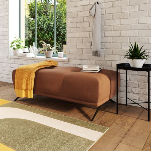 Pouf GIOVANNI tissu terra cotta