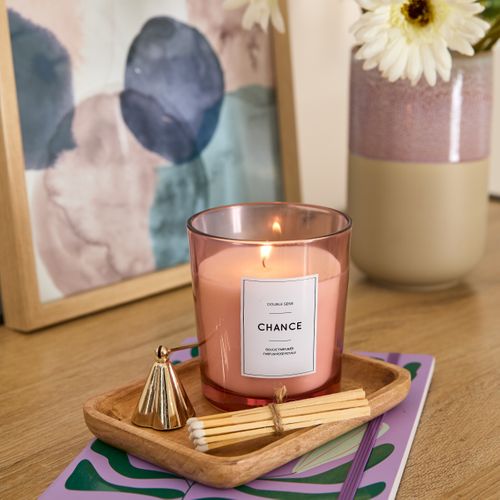 Bougie rose royale 320G RAKLE CHANCE