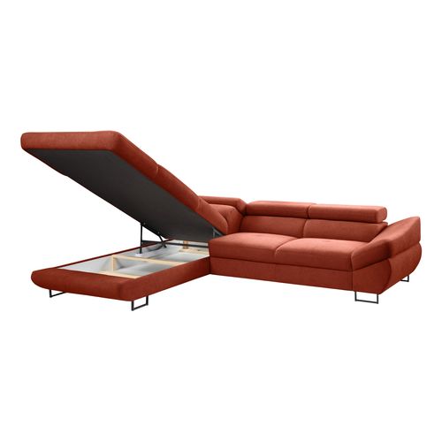 Canapé d'angle convertible OCTAVE tissu Curio terra c. gauche
