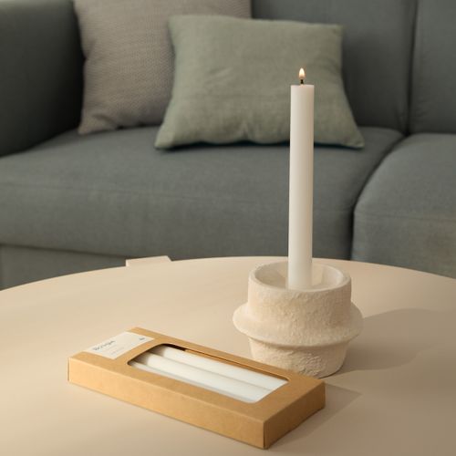 Set 4 bougies H. 20 cm ORIA Blanc