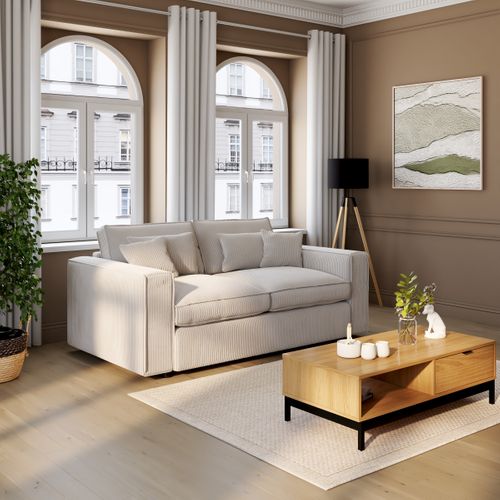 Canapé 2 places CLOUD tissu ecru