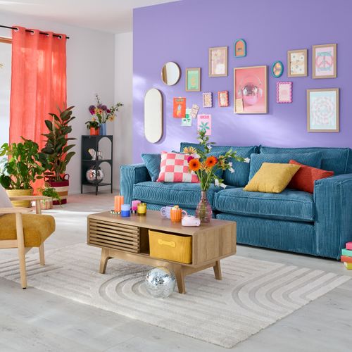 Canapé 2 places CLOUD tissu bleu