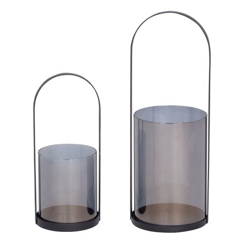 Lot lanternes H. 35 cm VACILA Noir
