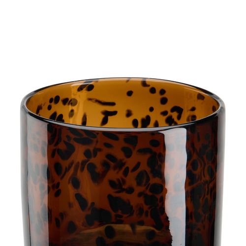 Photophore moucheté H. 12 cm VIVIANNE Ambre