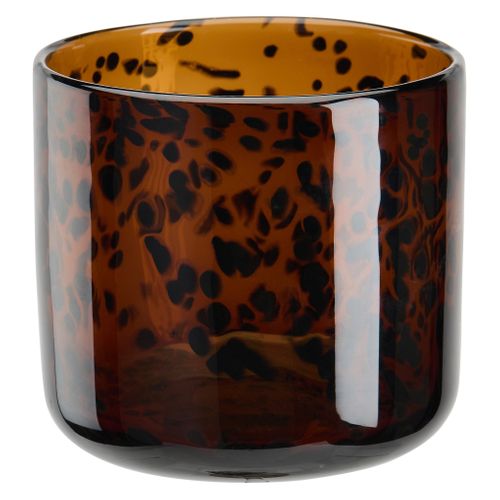 Photophore moucheté H. 12 cm VIVIANNE Ambre