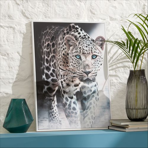 Toile 48x68 cm Panthère Noir et blanc