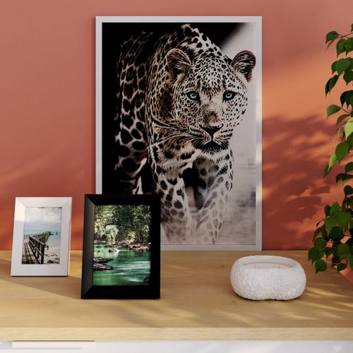 Toile 48x68 cm Panthère Noir et blanc