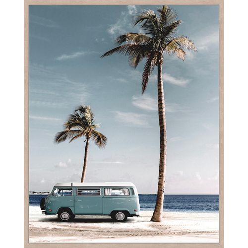 Toile 38x48 cm Van life Bleu