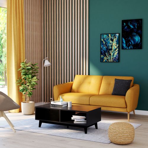 Toile 48x68 cm Jungle pois gold Bleu nuit